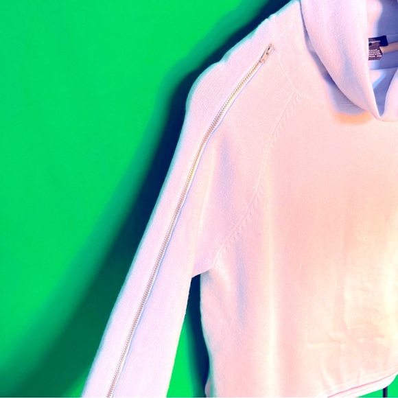 Zipped Sleeves S/M Wide Light Blue Elegant Sweater French Connection High Neck - Picture 7 of 12